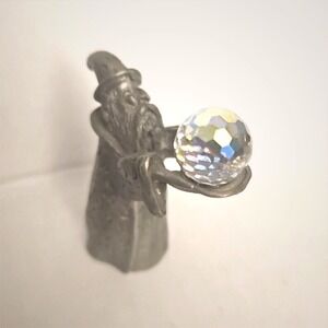 Spoontiques Wizard Figure With Crystals 2.5" CM/592 Pewter‎ 1986